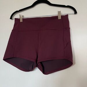 lululemon athletica Women's Burgundy High-Rise Bike Shorts